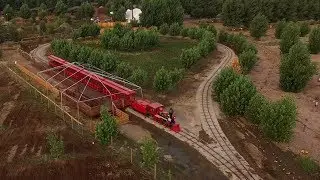 Drone View of Live Oak Canyon Pumpkin Patch Train