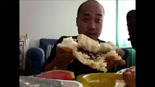 ASMR Turkish Pide Bread And Watermelon - MOUTH WIDE OPEN