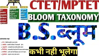 BLOOM TAXONOMY|BS ब्लूम का सिद्धांत|BLOOM THEORY|ब्लूम का वर्गीकरण|ctet preparation in hindi|mp tet