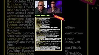 Sam Moore | Sam Moore bio #celebritybio #short #music
