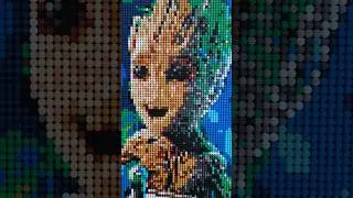 Groot Lego Mosaic! #gardiansofthegalaxy #lego #groot #iamgroot #legoart #mosaic #custom #legomosaic