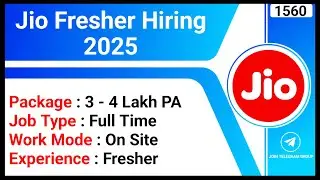 Jio Fresher Hiring 2025 | Full Time Jobs  | Graduate Engineer Trainee Job | Eligibility - B.Tech