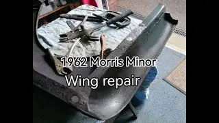 George The Morris Minor   Preparing  the wing for refitting