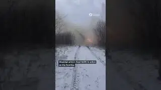 Ukrainian army's Grad MLRS in action on the frontline