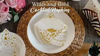 🥂 Impress Guests with White and Gold Cocktail Napkins