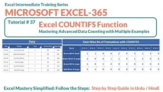 37.0 Excel COUNTIFS Function: Mastering Advanced Data Counting with Multiple Examples | Intermediate