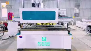 A four-axis CNC woodworking nesting machine with saw blades can be used for cutting, drilling