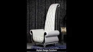 Stylish Design Furniture - Neo Classic Italian Leather Tall Chair