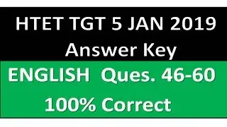 HTET TGT 6 Jan 2019 Answer Key | htet tgt answer key | HTET TGT answer key 2019
