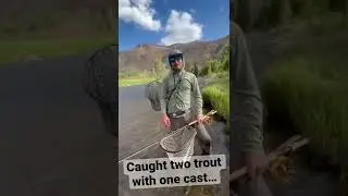 Caught two trout with one cast&hellip; Orvis 12&rsquo; 6wt Clearwater Spey.