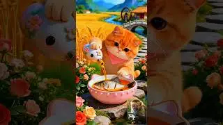Cat Cooks fish  in the Cutest Way! #OrangeCat #Cooking Cat #OrangeTabby #CatLovers