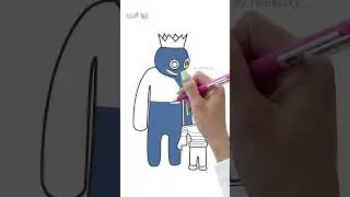 Drawing Blue and Player Rainbow friends #howtodraw #drawing #drawmee #rainbowfriends #shorts