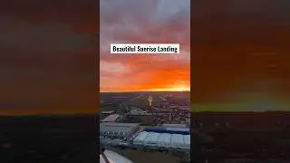 Sunrise Landing! Airplane Lands #shorts #aviation