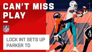 Drew Lock INT Leads to Beautiful Devante Parker Toe-Tap TD