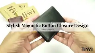 Luxurious Cow Leather Slim Wallet for Men with Unique Magnetic Button Closure Design in Pakistan