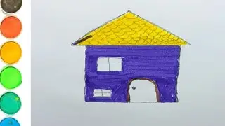 How to draw House| House drawing colouring and Painting| My family my House 🏠| Drawing for| Part 1