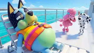 YUCK! Is Bluey Going To Throw Up On The Boat? | BLUEY FUNNY ANIMATION