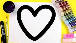 💜 Sparkle and Glitter Heart Coloring Page and Learn Coloring 💜
