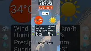 S&atilde;o Paulo weather: Sunny on 11 January 2026