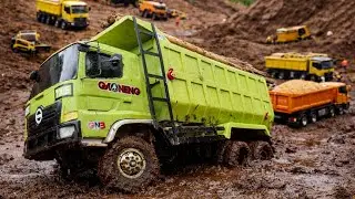 RC Dump Truck Stuck in Deep Mud | Mini Mining Disaster