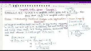 Complete Metric Space (Example 1) | Metric Space Lectures