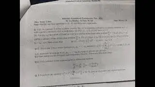 Internal exams PYQs | Msc Maths 1st sem | HPU_Real analysis,Abstract algebra,ODE ,OR, Fluid dynamics