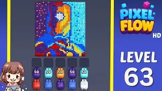 Pixel Flow Level 63 Solution Walkthrough