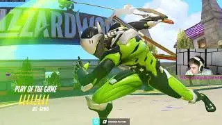JAKE PRO GENJI GAMEPLAY - POTG! [ OVERWATCH SEASON 24 TOP 500 ]
