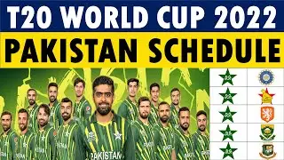 T20 World Cup 2022 Pakistan Schedule: Pakistan T20 World Cup 2022 Schedule | Super 12 Schedule