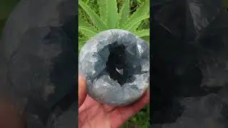 Polished Blue Celestite Crystal Geode Sphere x 1 From Sakoany, Madagascar
