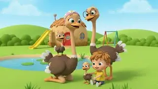 The Ostrich Family Song (Run, Run, Run!) | banana berry 🍓 Nursery Rhymes & Kids Songs