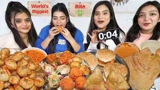 World's Biggest Bite👹 Food Eating Challenge | Golgappa, Momos🔥, Burger, Samosa, Dosa, Uttapam etc..
