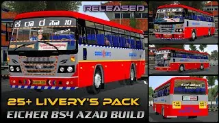 🛑KSRTC EICHER BS4 AZAD BUILD 25+ LIVERY'S PACK RELEASED DOWNLOAD NOW