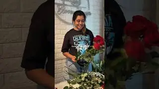 A Girl&rsquo;s Touch of Love 🌹 | Making a Red Rose Bouquet at Bloom House #redrose  #floristsrilanka