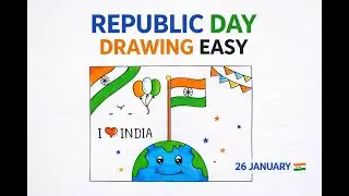 26 January Republic Day Drawing 🇮🇳 | Easy Republic Day Poster for KidsHappy Republic Day Drawing