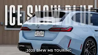 BMW M5 Touring Full PPF Color Change | One-Piece Rear Bumper Wrap | Ice Snow Blue
