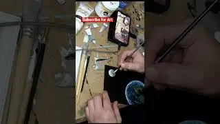 The Earth and Moon in Acrylic Paint Space Art