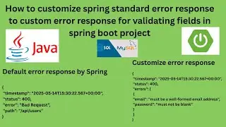 Spring Boot: How to Return Custom JSON for Validation Errors | Custom Validation Error Response Java