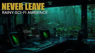 🛰️ No Ads – Rainy Sci-Fi Jungle Outpost Ambience | Deep Sleep, Focus & Relaxation 🌧️