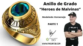 Como Modelar un Anillo de Grado con Rhinoceros ✅ Modelado Homenaje Héroes de Malvinas ✅ Parte 1