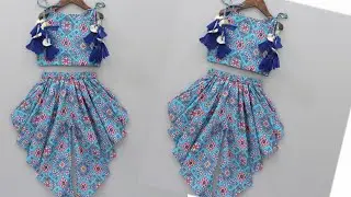 11-12Year Girl Dress Cutting &Stitching/ Dhoti Salwar With Crop Top Cutting And Stitching11-12 Year