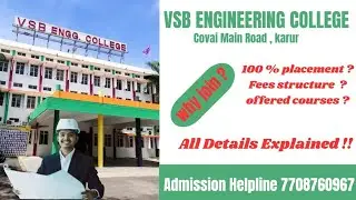 VSB ENGINEERING COLLEGE😻🤩#vsb #engineering#top10 #karur #cutoff #placement 
