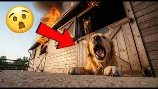 Brave Golden Retriever Leads Man to Save Horses from Burning Stable