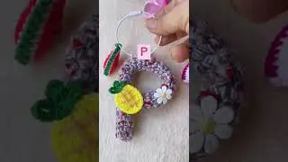 P Alphabet Bag charm #crochet #handmade #craft #alphabet #craftstoryshop ​⁠  ​⁠