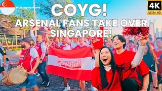 Arsenal Fans Take Over Singapore! Epic Parade Before Newcastle Match! Festival of Football 2025 [4K]