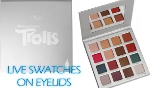 Pur Cosmetics DreamWorks Trolls Palette LIVE Swatches On Eyelids