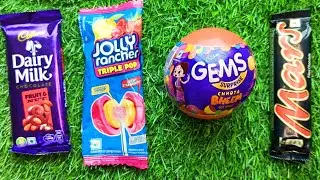 ASMR Most Popular Candys / some lots of colorful rainbow lollipop candy / unpacking chocolate eat