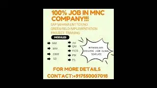 contact:+917550007018 #sap #job #saps4hana #sapewm #currentaffairs #sapcommunity #saps4hanatraining