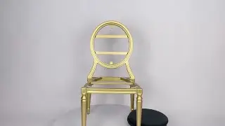 Gold Stackable Wedding Chairs With Removeable The Back And Seat Cushion