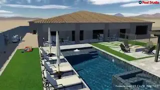 Modern Pool and Spa with Custom Sport Court By Trevor Brents